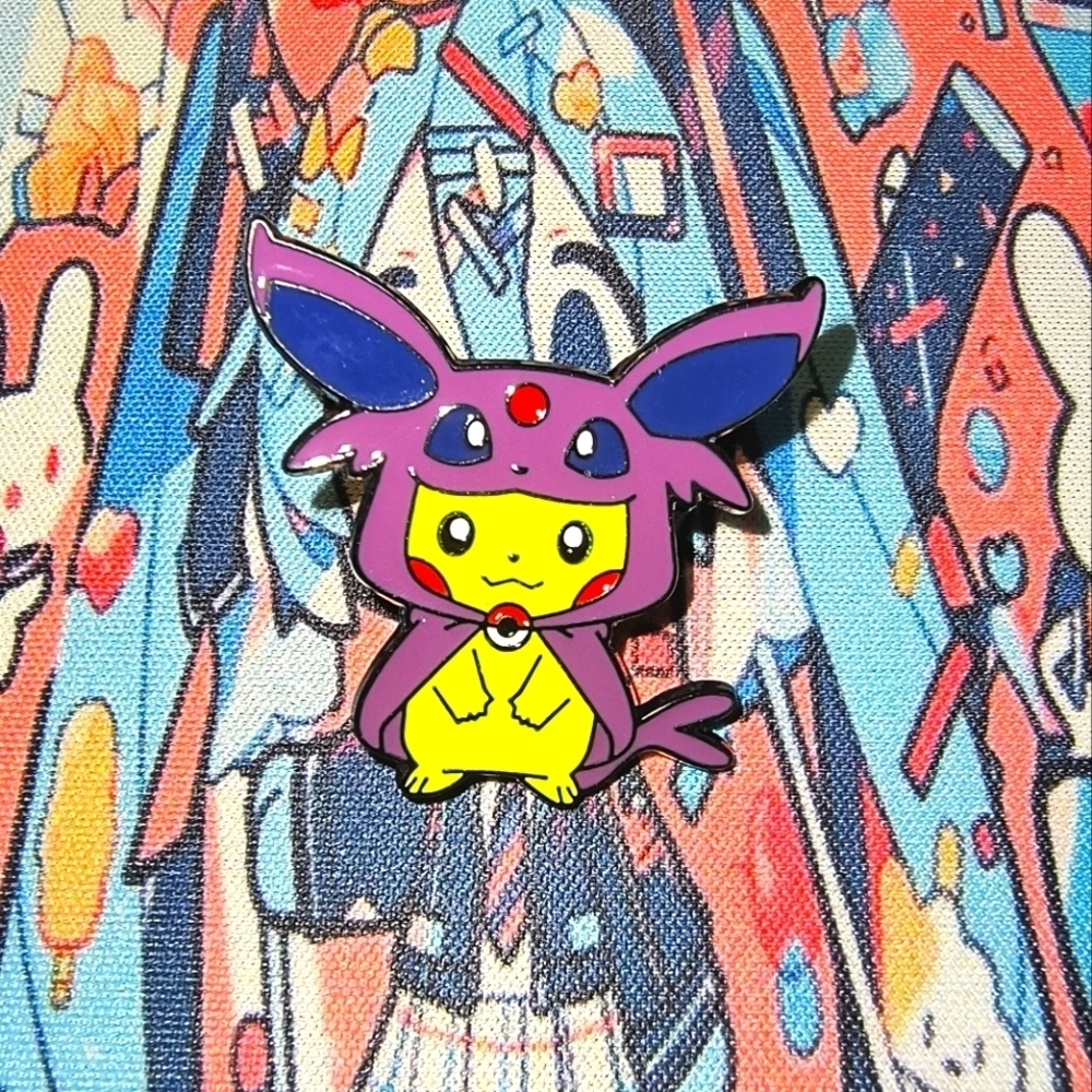 Pokemon Pikachu in Purple and Yellow Costume Pin